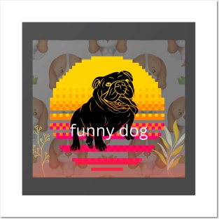 funny dog t shirt design Posters and Art